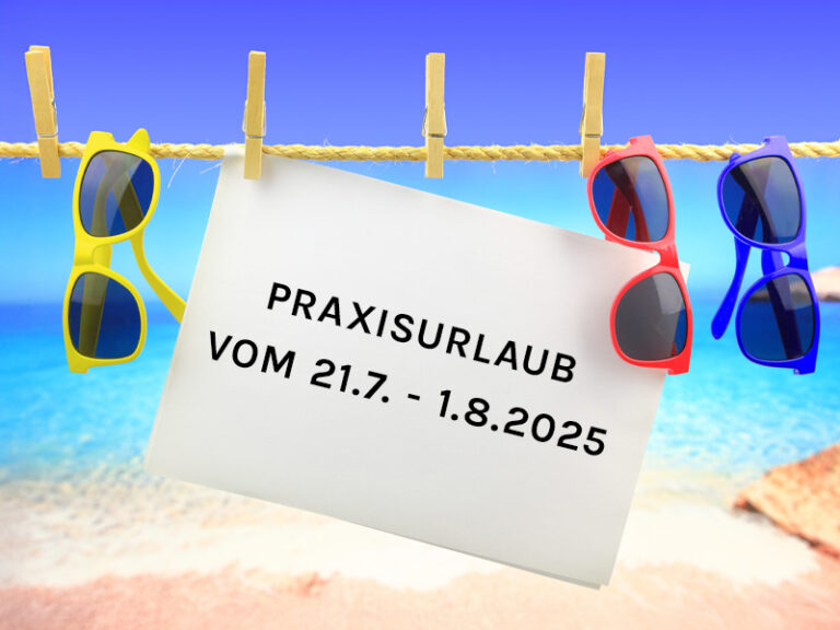 Schild mit Sommerurlaub der Praxis Eglizahnmedizin