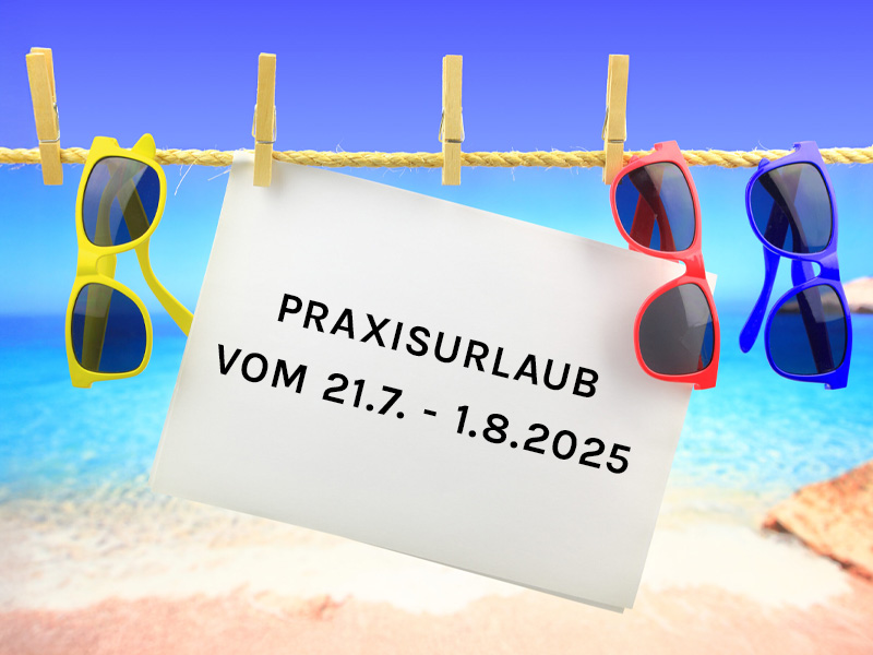 Schild mit Sommerurlaub der Praxis Eglizahnmedizin